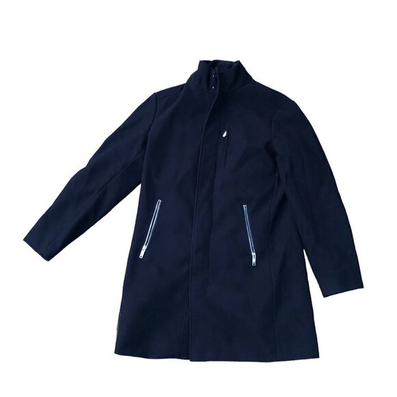 Zara Long Jacket Black With Zipper Large - Picture 4 of 10